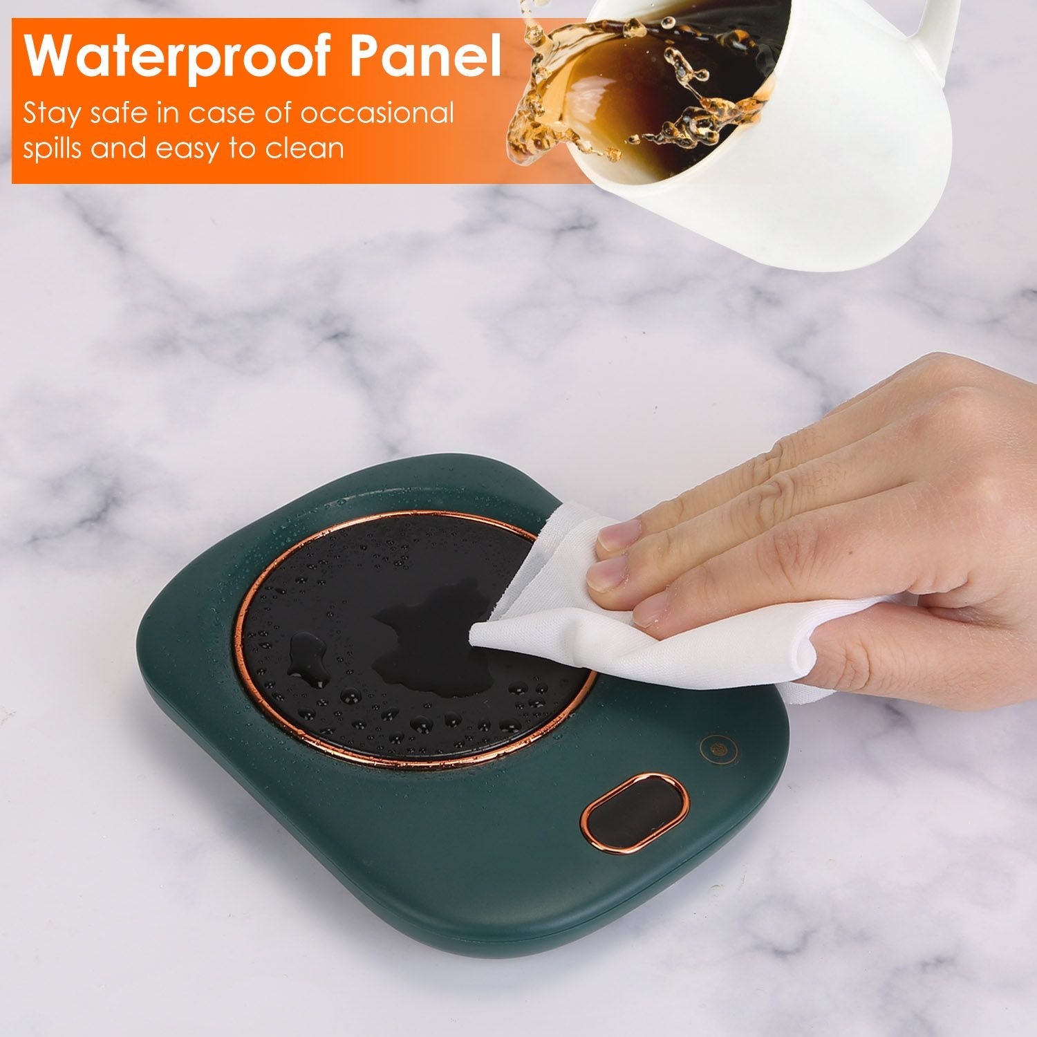 Smart Electric Coffee Mug Warmer with Auto Shut Off - USB Connection, 3 Temperature Settings for Coffee, Tea, & Milk