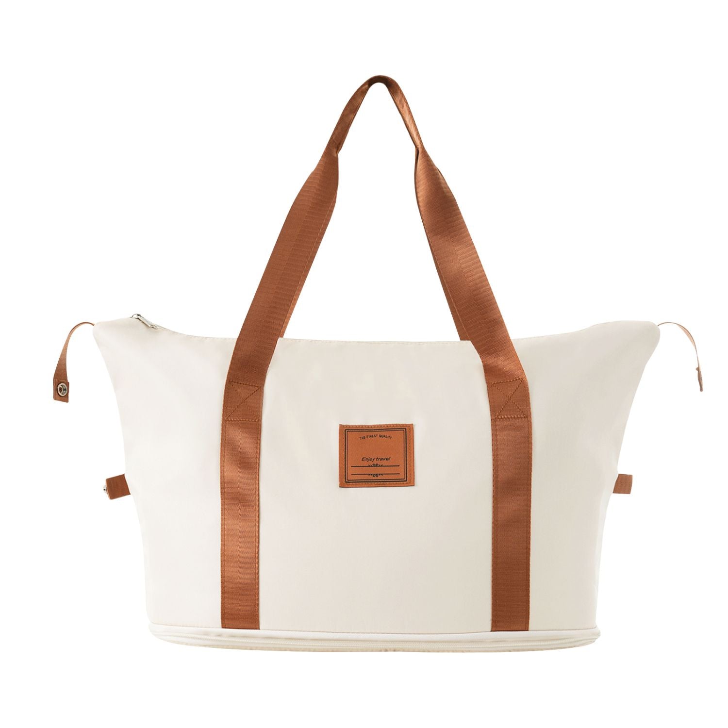 20 Inch Carry On Luggage Set 3 Piece with Spinner Wheels, Lightweight Hardshell ABS Suitcase for Weedend Getaways, Business Travel, White Brown