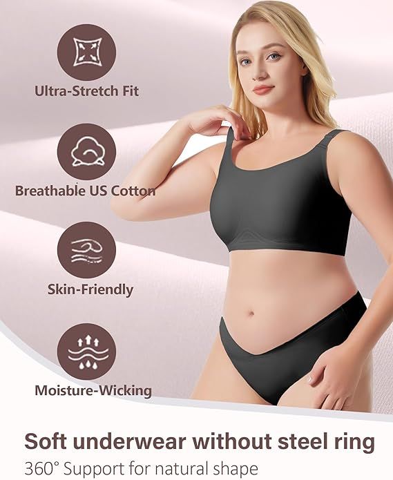 Bras for Women Seamless No Underwire Bralette Comfort Push Up Soft Wireless Full Coverage Everyday Bras 2025