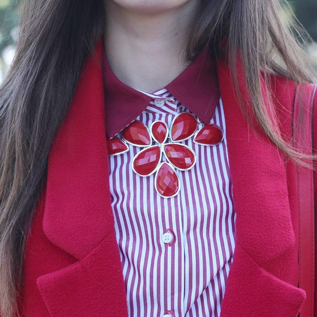 Jane Stone Fashion Statement Collar Necklace Vintage Openwork Bib Costume Jewelry