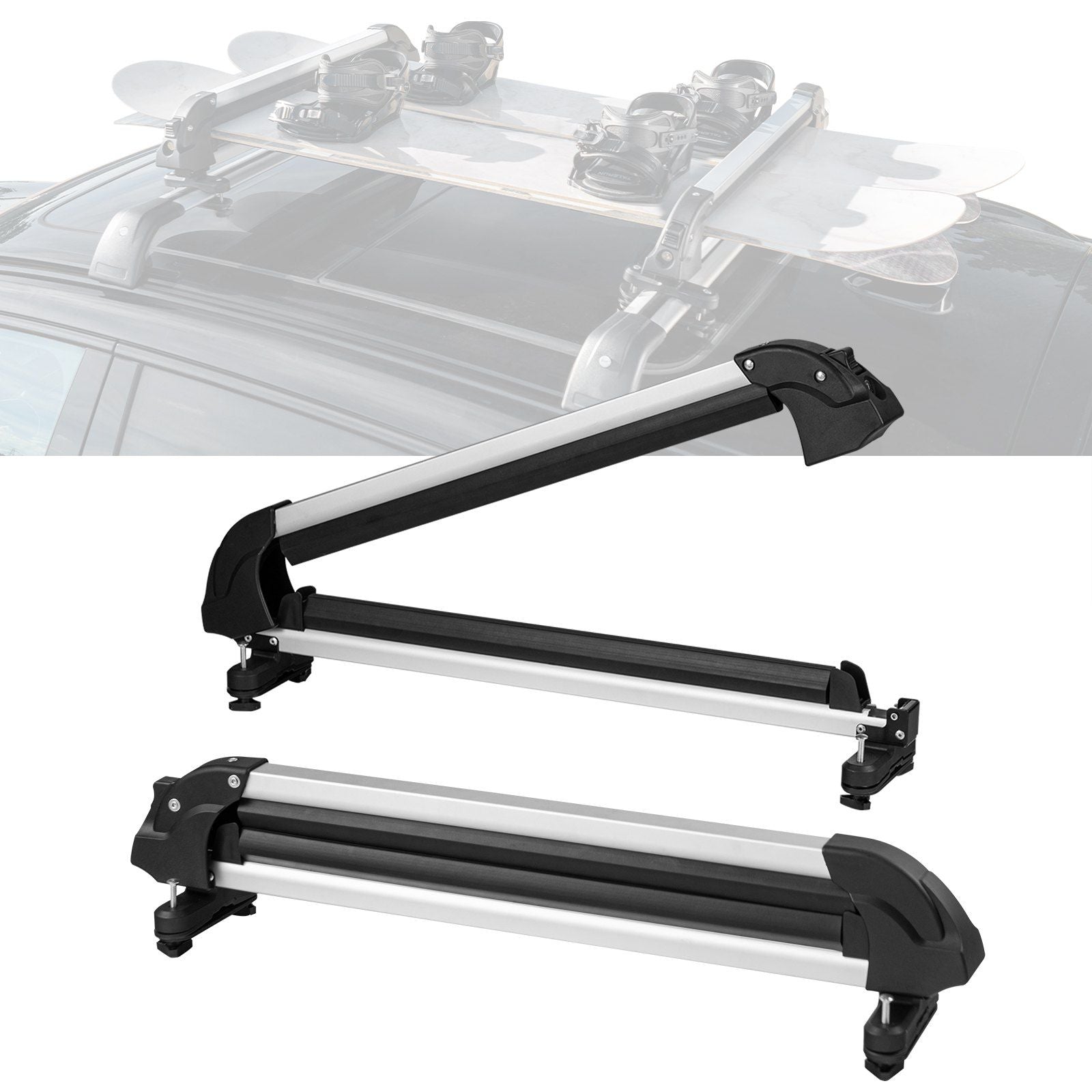 Ski Snowboard Roof Rack 31.7" Universal Ski Rack for Car Roof with Lock