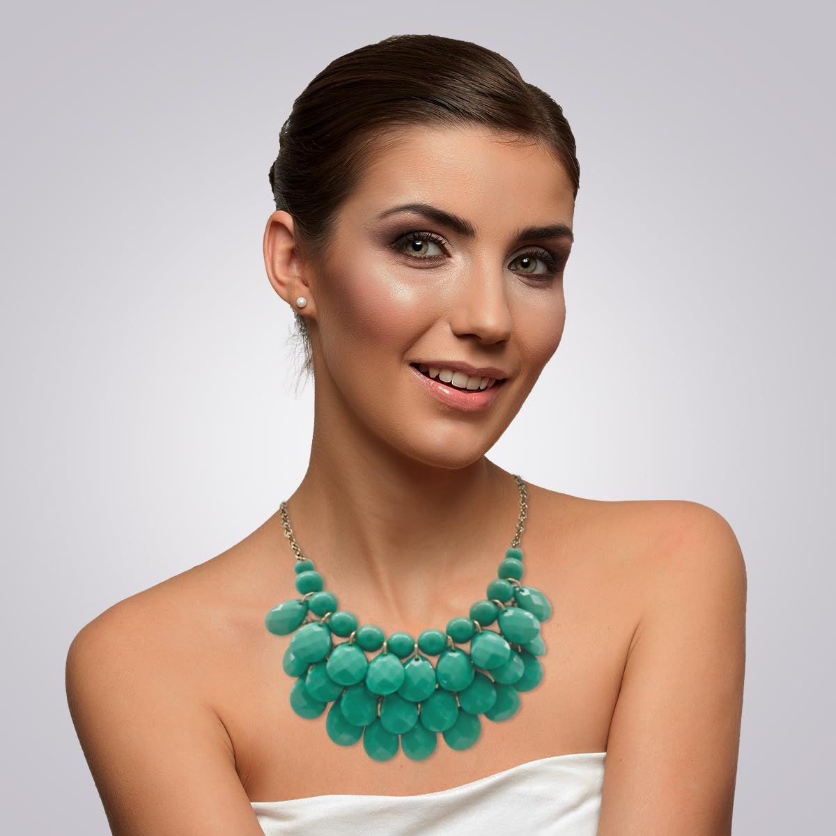 Jane Stone Fashion Statement Collar Necklace Vintage Openwork Bib Costume Jewelry