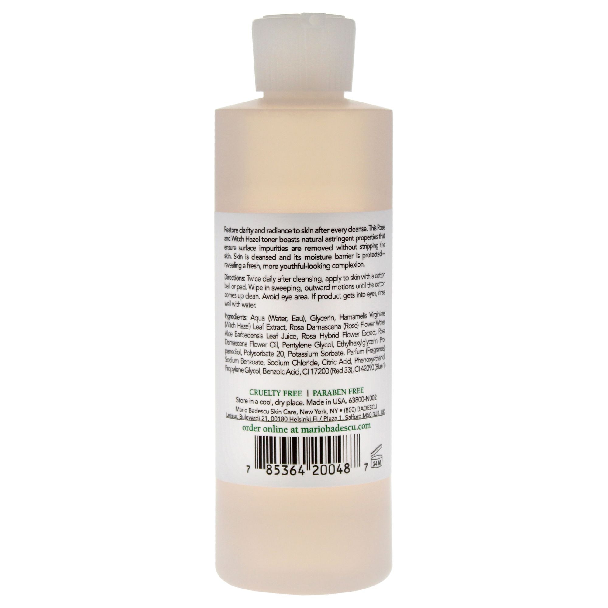 Witch Hazel and Rosewater Toner by Mario Badescu for Women - 8 oz Toner