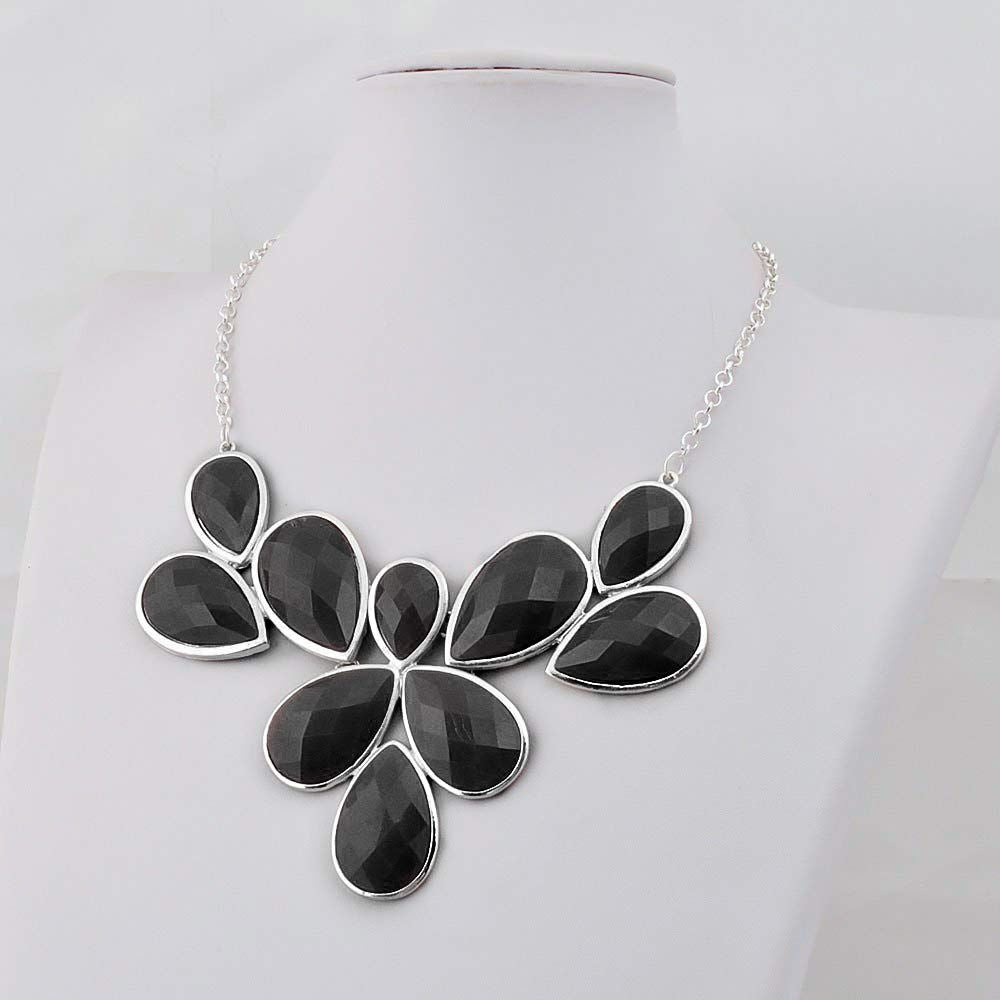 Jane Stone Fashion Statement Collar Necklace Vintage Openwork Bib Costume Jewelry