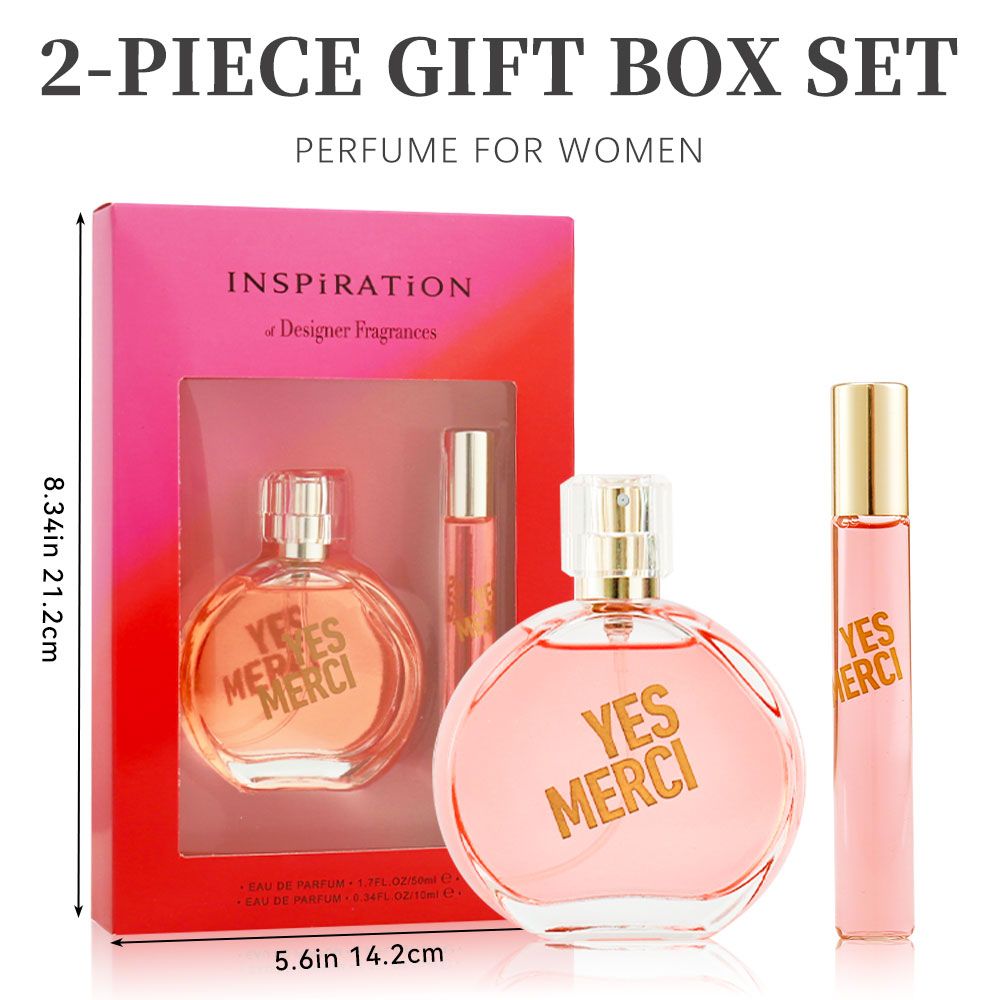 2-Piece Set, Women's Eau De Parfuma Gift Box, Long Lasting Fragrance, Notes Of Watermelon, Pear, Tea, Acai Berry Flavor, For Holiday Gifts, Dating, Daily Life, 1.7 Fl Oz Perfume, 0.34 Fl Oz Perfume