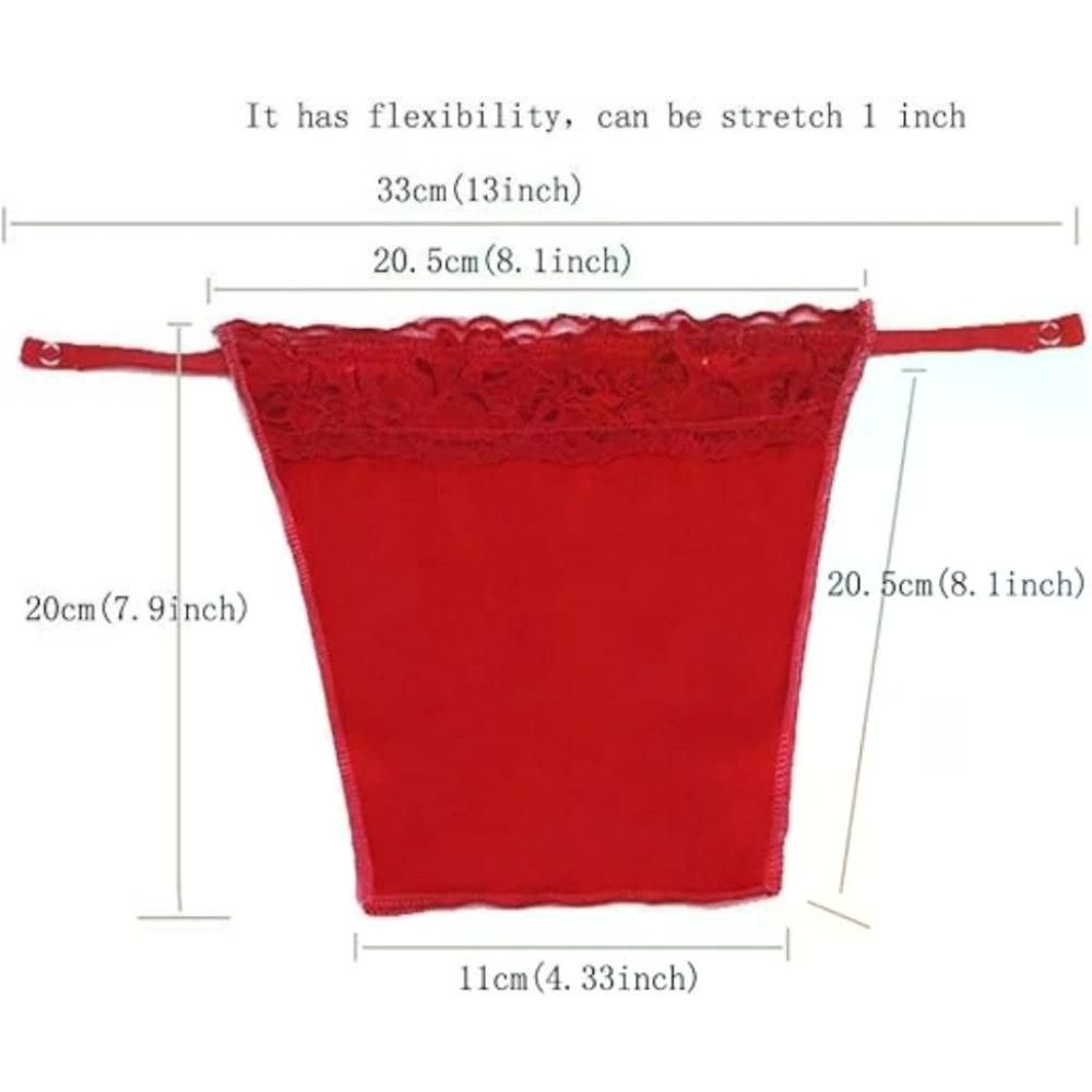 8 Pack Women Lace Cami Clip-on Mock Camisole Overlay Modesty Panel for Low-Cut Shirt