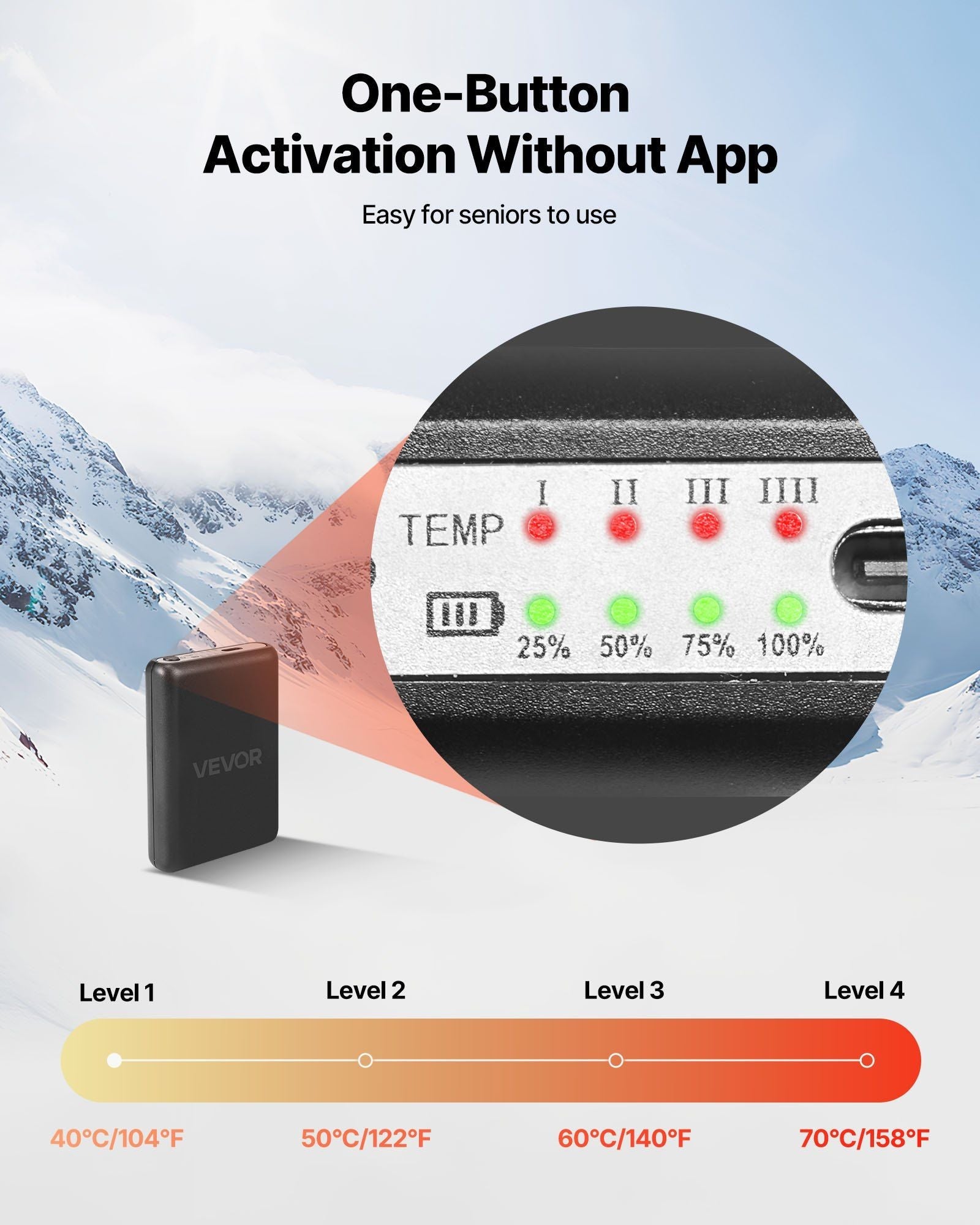 Heated Socks, 5000mAh Battery Powered, Rechargeable Heating Socks with 4 Heating Levels, Electric Heated Sock for Men Women, Foot Warmer for Hunting Riding Camping Hiking Skiing, Outdoor Work