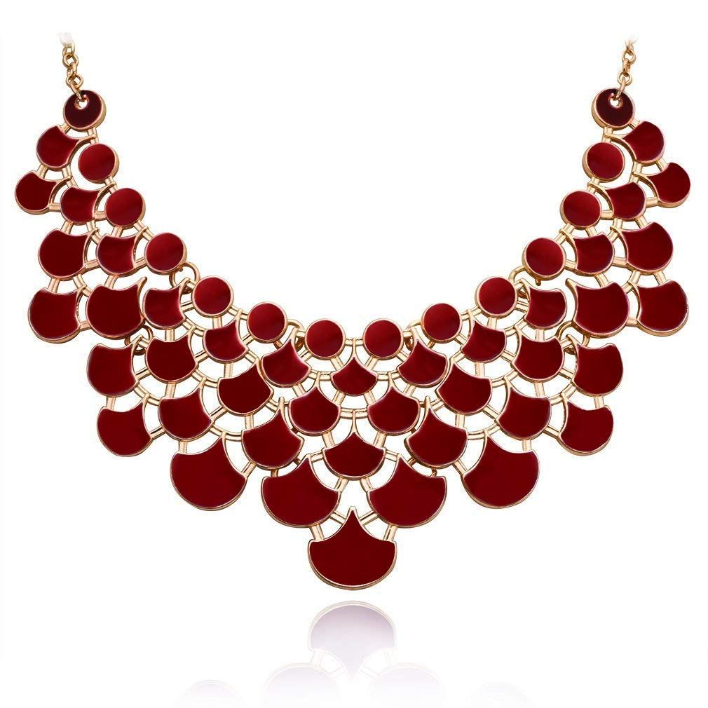 Jane Stone Fashion Statement Collar Necklace Vintage Openwork Bib Costume Jewelry