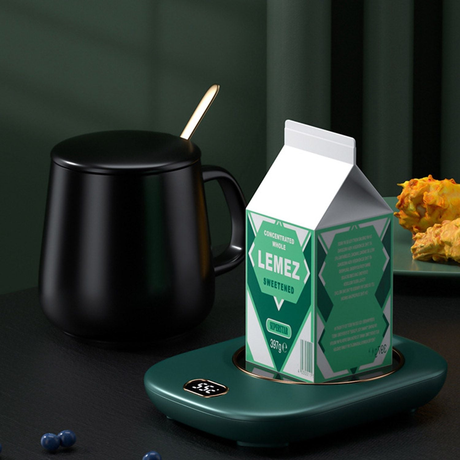 Smart Electric Coffee Mug Warmer with Auto Shut Off - USB Connection, 3 Temperature Settings for Coffee, Tea, & Milk