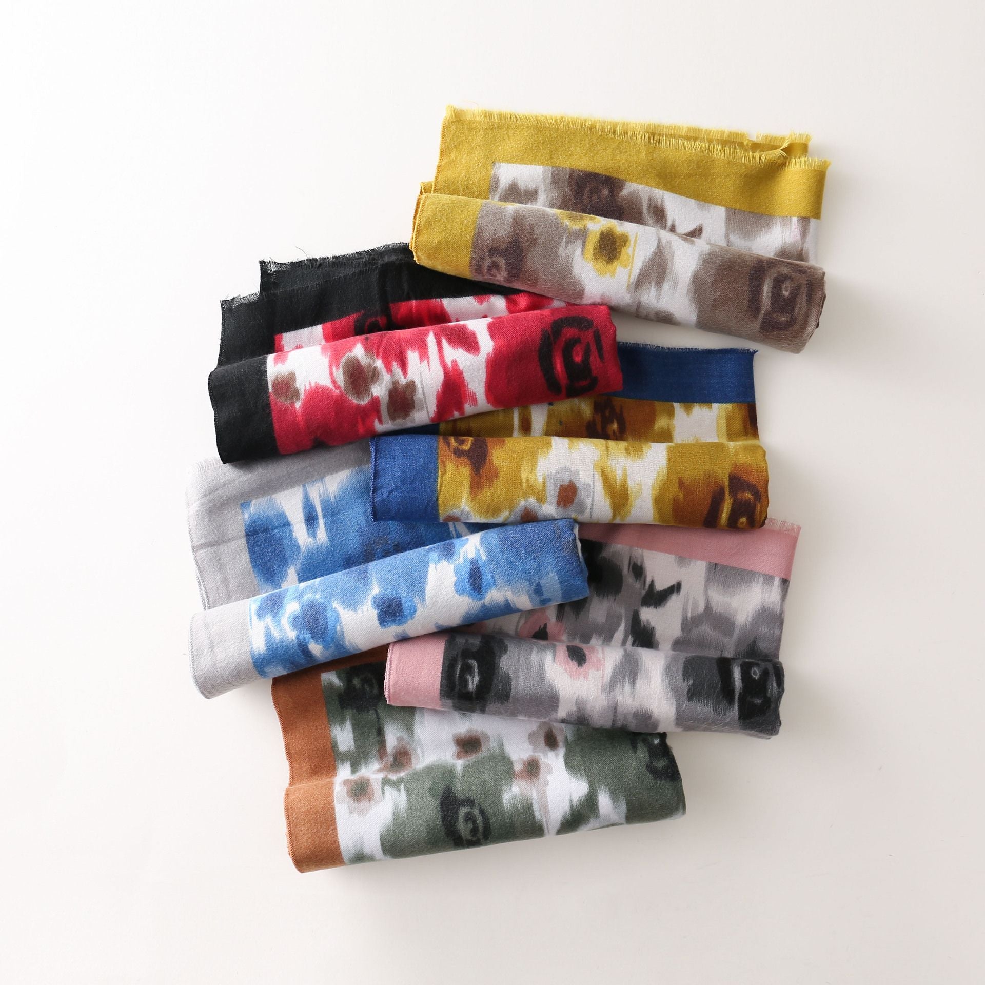 2022 New style scarves; light tie dyed flowers; sunshade; cashmere like shawls; no need to lengthen scarves; wholesale