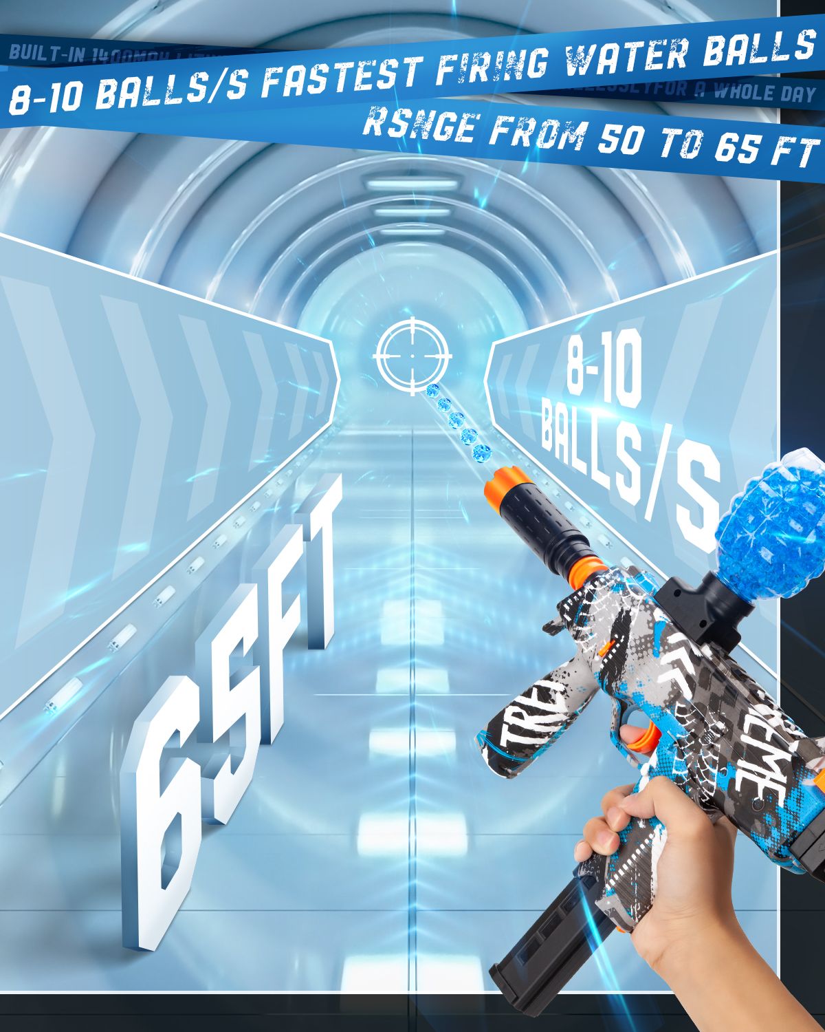 Electric Gel Ball Blaster, High-Speed Gelfire Blaster for Orbeez with 30000 Gel Rounds and Eyewear, Splatter Ball Toys for Outdoor Shooting Game Party Gift Ages 14 & Up, Red Sentinel