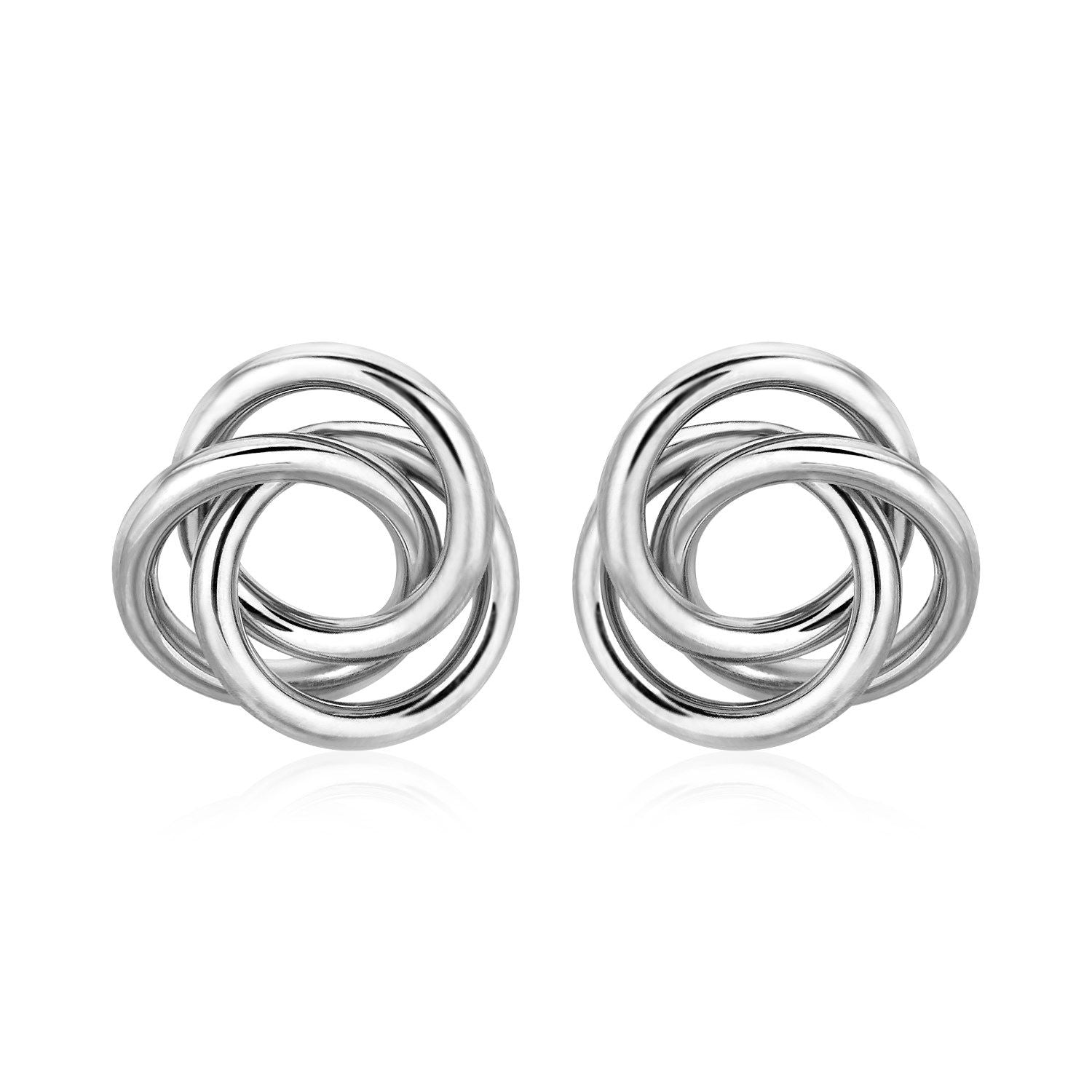 Polished Open Love Knot Earrings in Sterling Silver