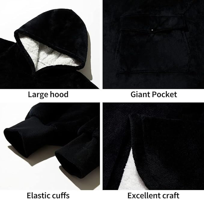 Krifey Wearable Blanket Hoodie, Oversized Sherpa Hooded as Birthday Gifts Christmas Gifts for Mom Women Girlfriend Men, Cozy Sweatshirt with Giant Pocket