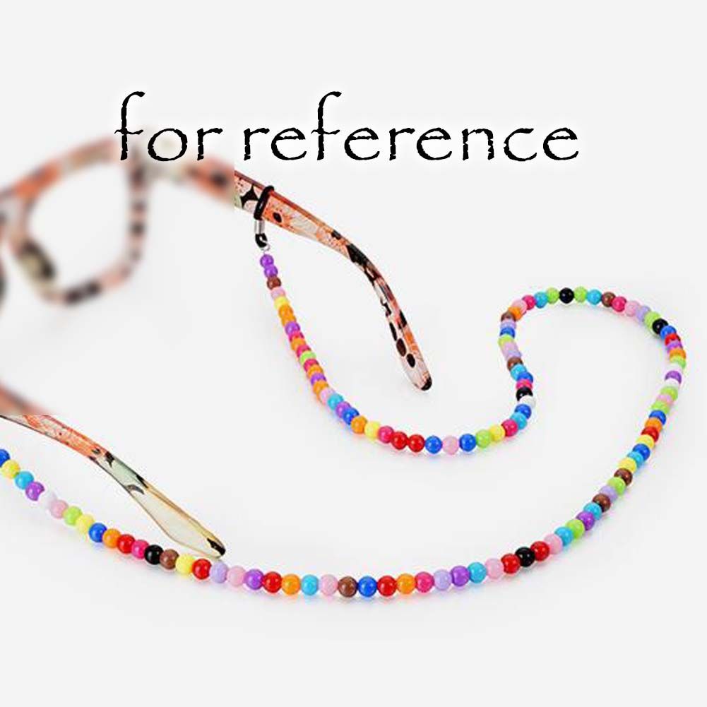 2 Pcs Colorful Round Beaded Sunglasses Holder String Eyewear Reading Glasses Chain Eyeglass Strap Necklace