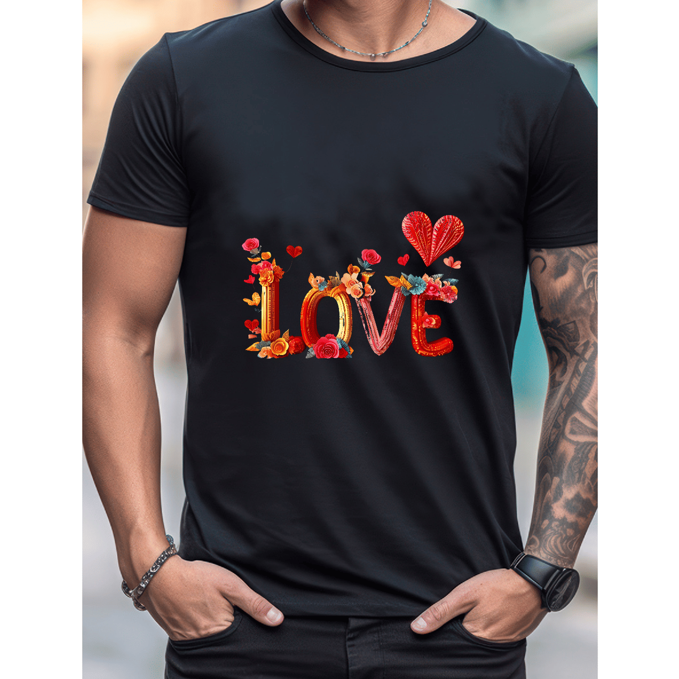 Celebrate in Style with This 100% Cotton Men's Valentine's Day Tee