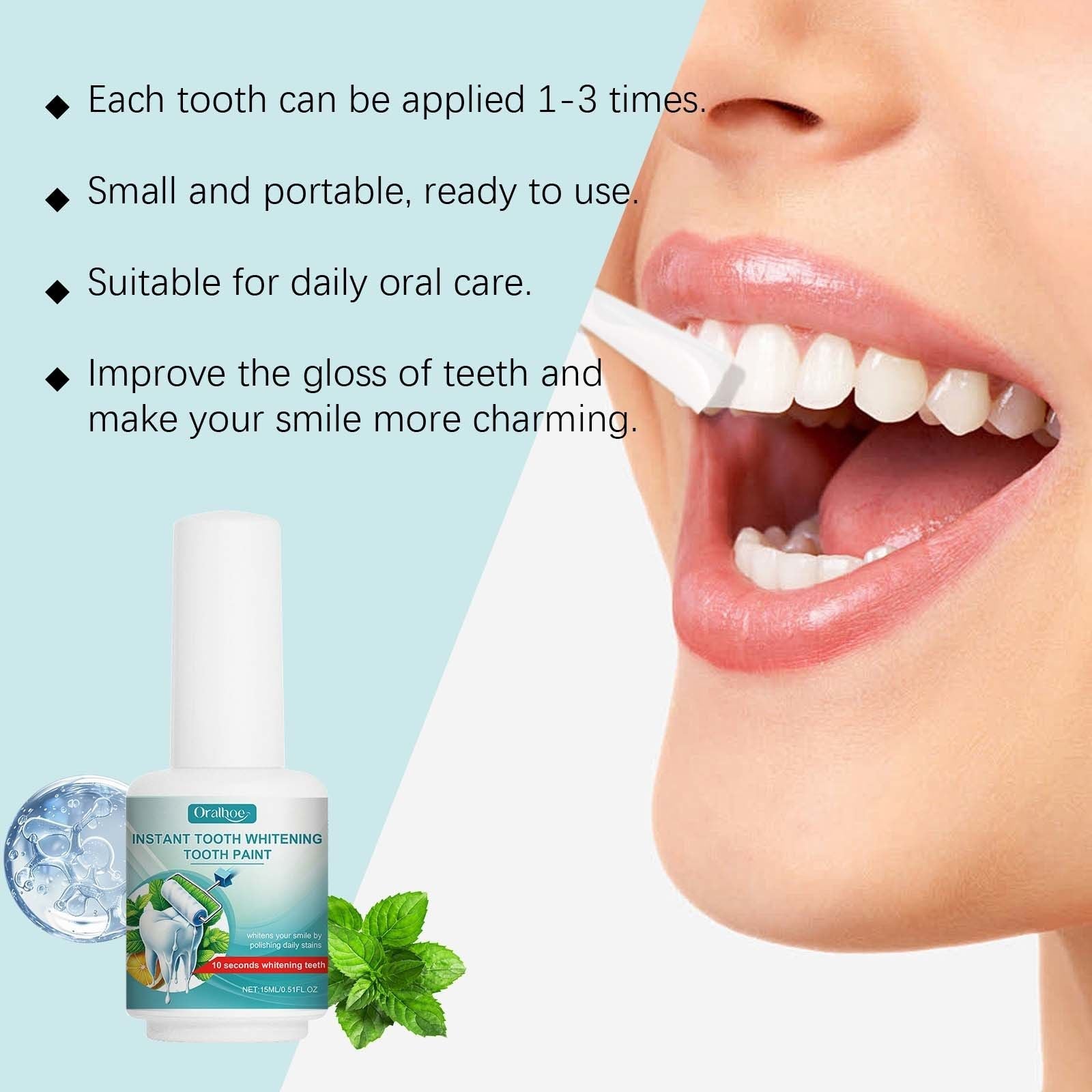 Oralhoe Tooth Stain Removal Lacquer - Clean tooth stains, care for dental hygiene, naturally brighten teeth for dental care