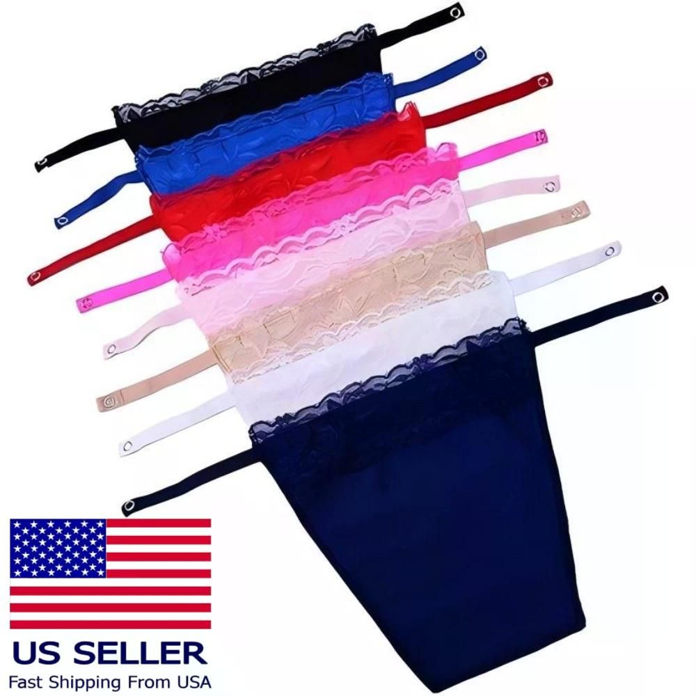 8 Pack Women Lace Cami Clip-on Mock Camisole Overlay Modesty Panel for Low-Cut Shirt