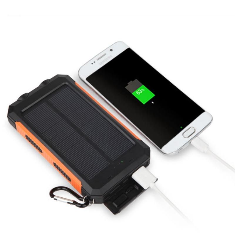High-Capacity 20,000mAh Waterproof Solar Powered Power Bank
