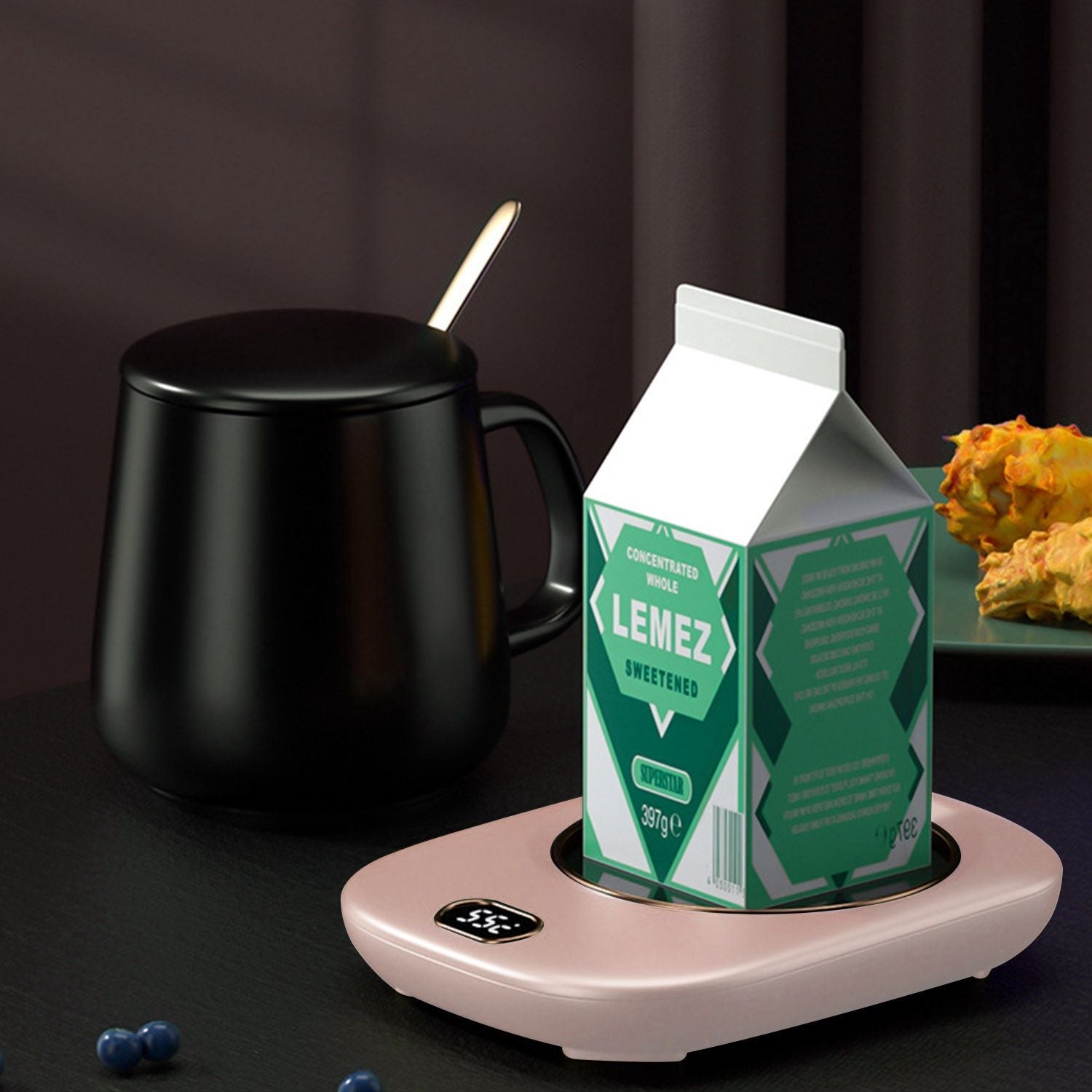 Smart Electric Coffee Mug Warmer with Auto Shut Off - USB Connection, 3 Temperature Settings for Coffee, Tea, & Milk