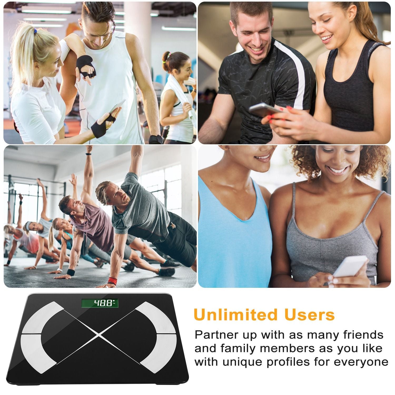 Smart Body Composition Scale Fat Monitor Digital APP Scale BMI Health Analyzer for Valentines Gift Spring Exerciser