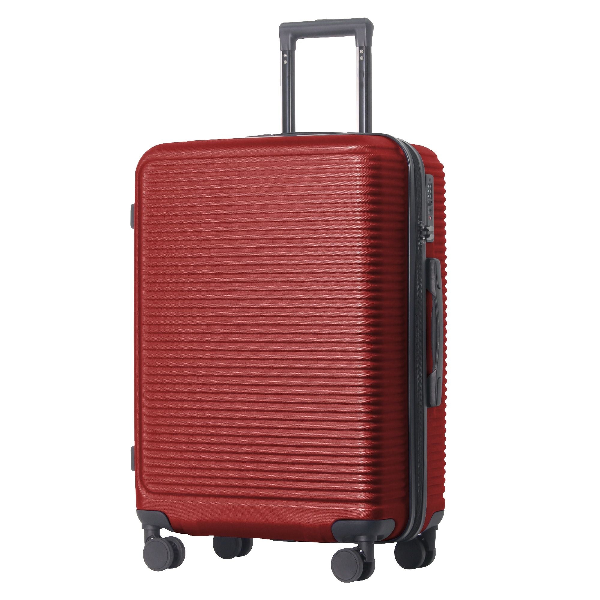 Luggage Sets ABS Hardshell 3pcs Luggage, Lightweight Durable Suitcase sets Spinner Wheels Suitcase with TSA Lock 20''24''28'' Available(WINE RED)