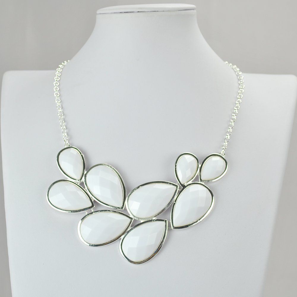 Jane Stone Fashion Statement Collar Necklace Vintage Openwork Bib Costume Jewelry