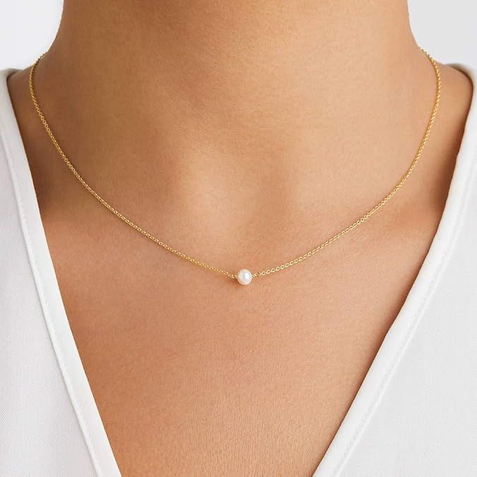 Lxalry Minimalist Bohemian Necklace with Freshwater Pearl Pendant, 18K Gold Plated Delicate Chain, Perfect for Women's Fashion Accessories, Ideal Gift for Birthdays, Anniversaries & Special Occasions