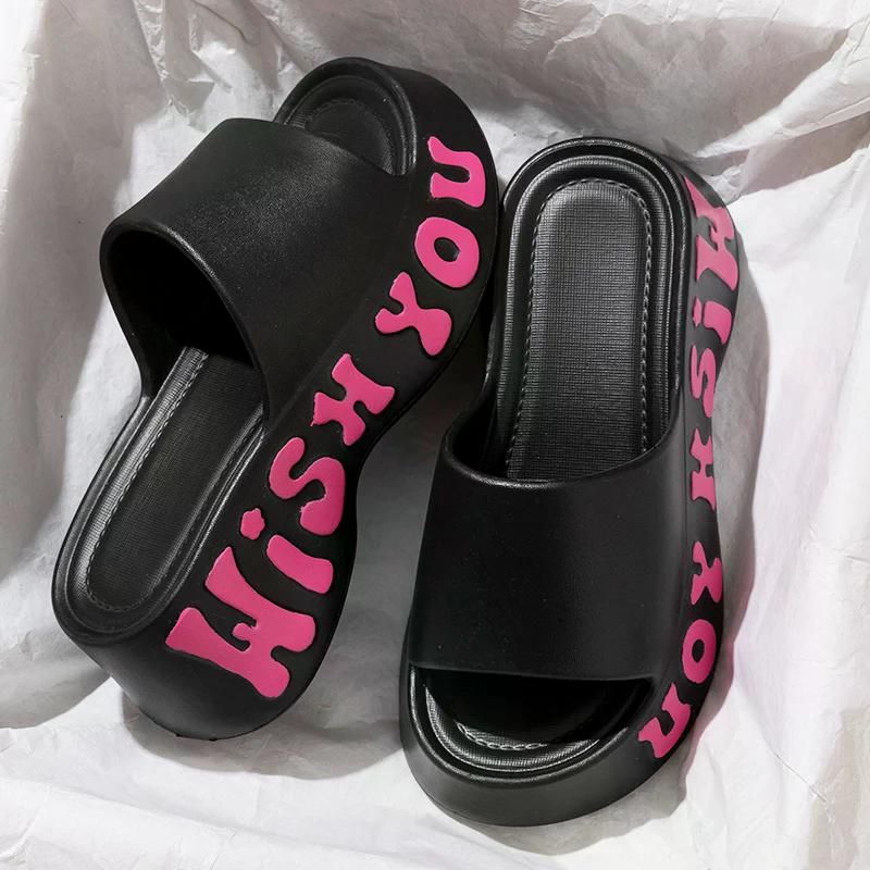 Thick Bottom Cloud Slippers Women Summer Fashion Print Wedge Platform Slides Woman Sandals 2025 Non-Slip Soft Sole Beach Shoes