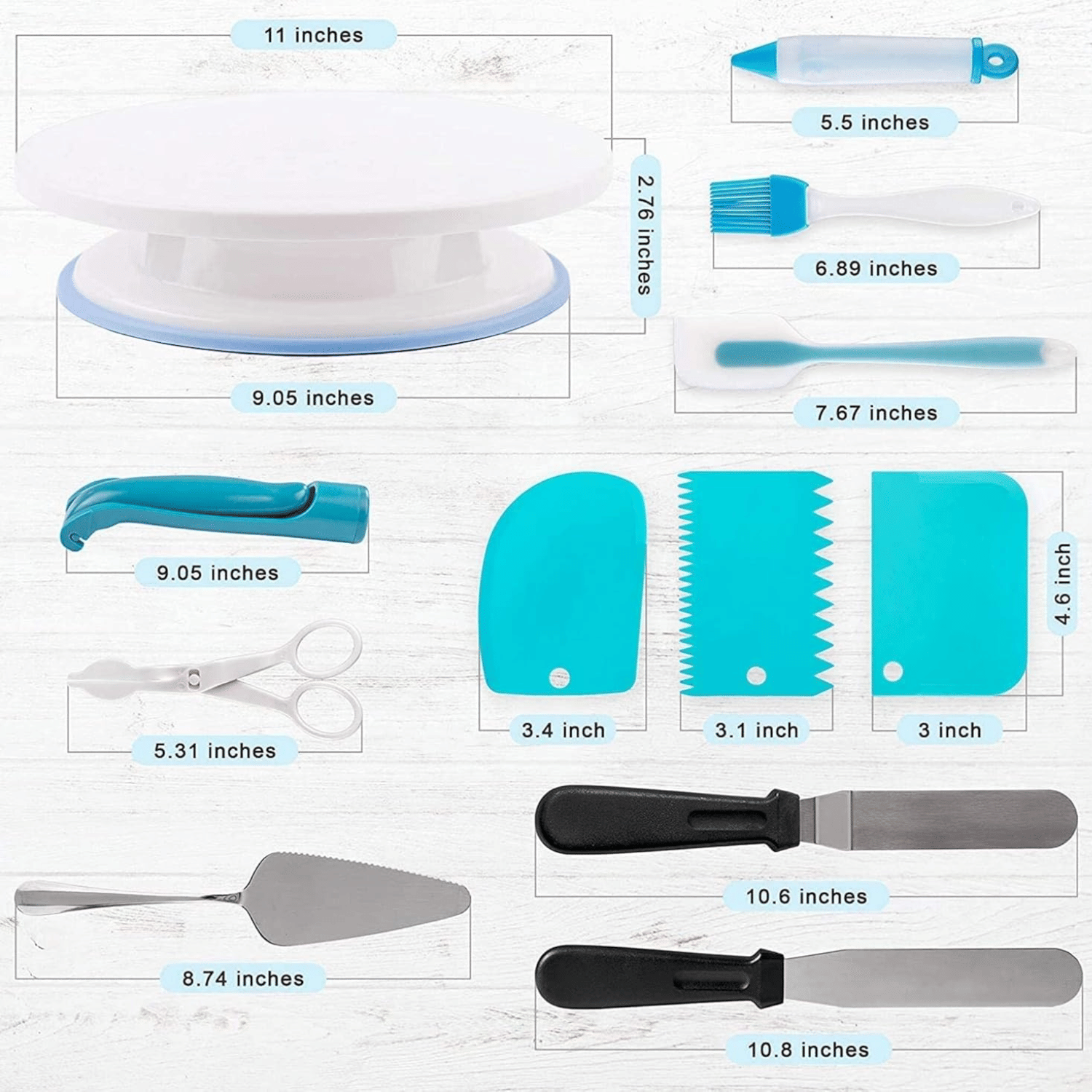 Deluxe Cake Decorating Set - Unleash your pastry potential, premium rotating cake turntable, wide range of 48 decorating nozzles, 3-pack springform cake pan, total of 390 accessories