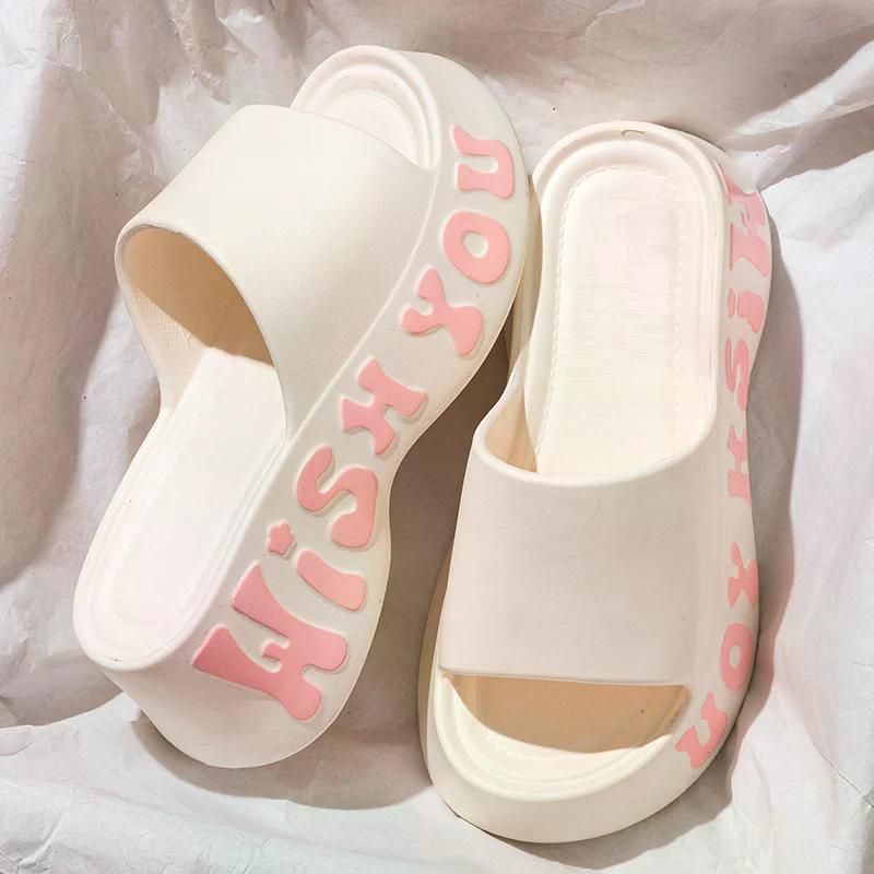 Thick Bottom Cloud Slippers Women Summer Fashion Print Wedge Platform Slides Woman Sandals 2025 Non-Slip Soft Sole Beach Shoes