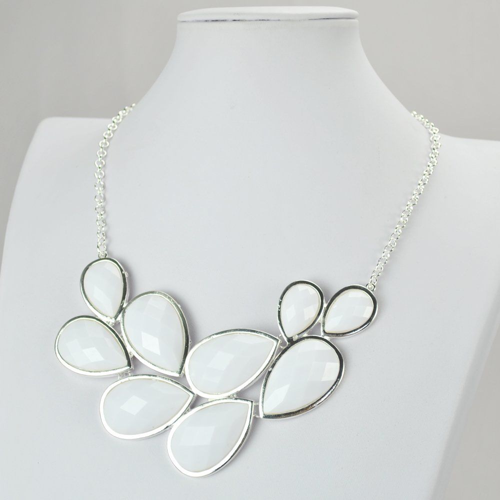 Jane Stone Fashion Statement Collar Necklace Vintage Openwork Bib Costume Jewelry