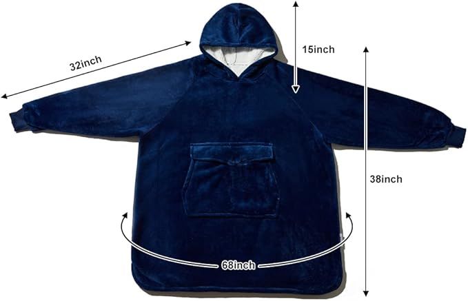 Krifey Wearable Blanket Hoodie, Oversized Sherpa Hooded as Birthday Gifts Christmas Gifts for Mom Women Girlfriend Men, Cozy Sweatshirt with Giant Pocket