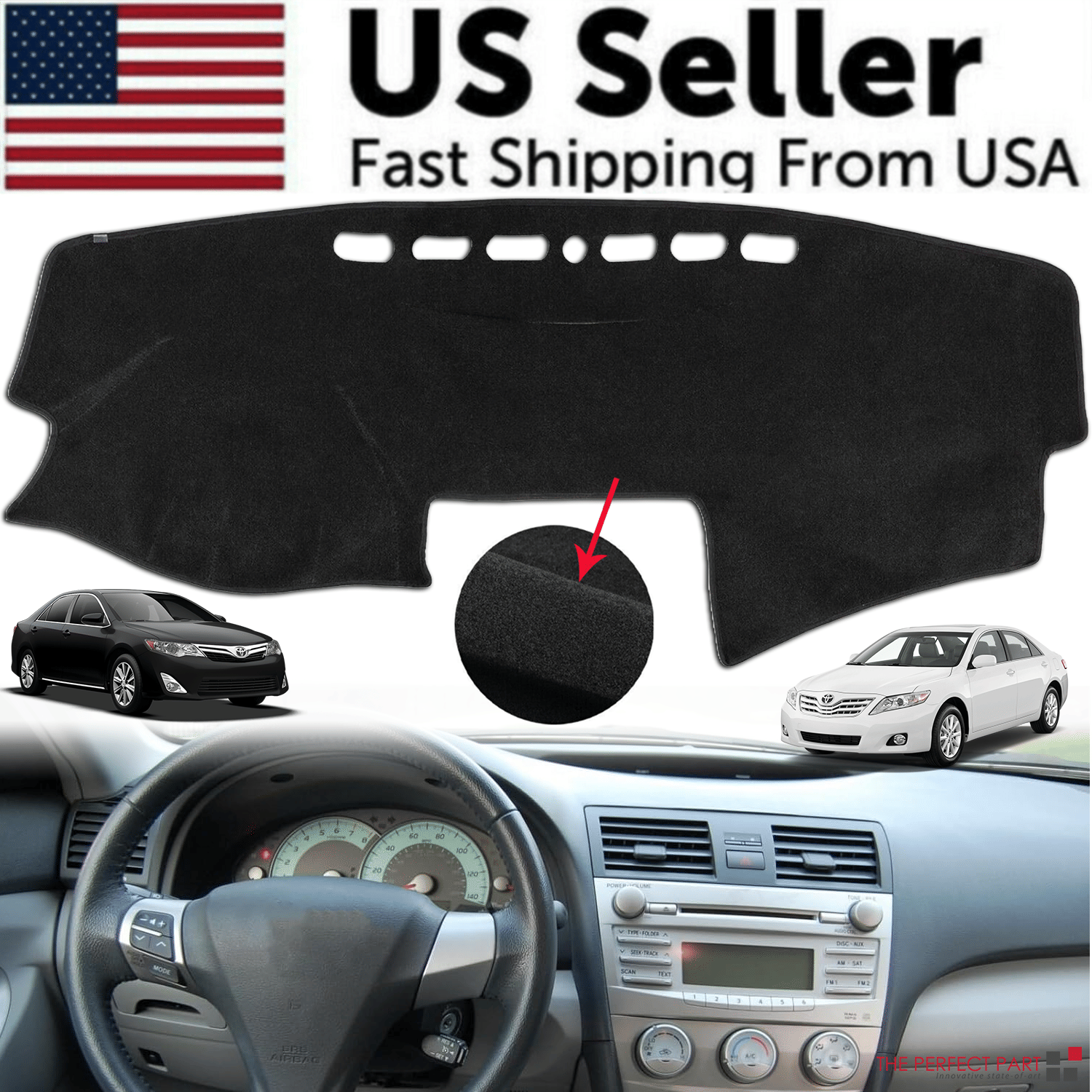 For Toyota Camry 2007-2011 US DashMat Dash Cover Dashboard Mat Car Interior Pad