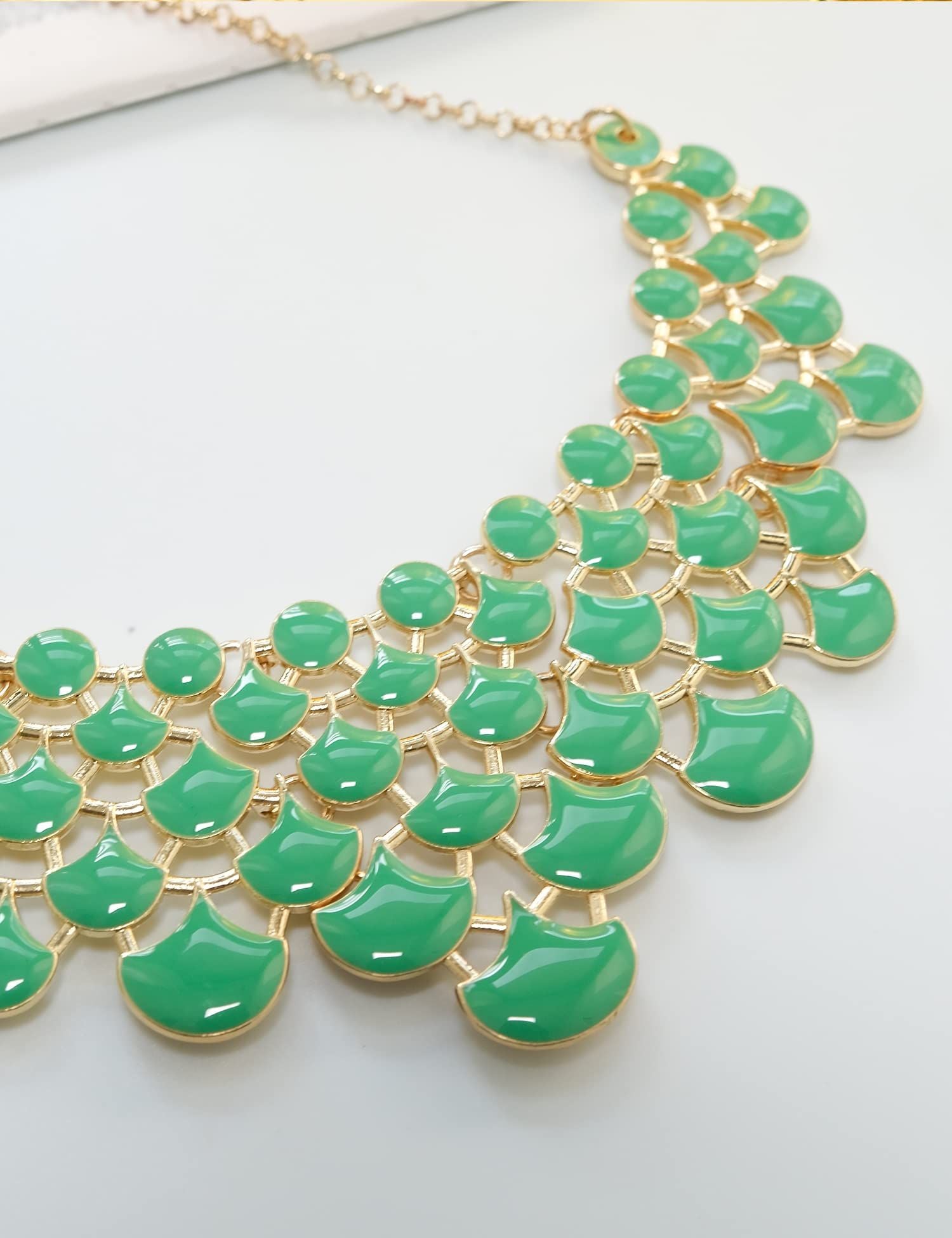 Jane Stone Fashion Statement Collar Necklace Vintage Openwork Bib Costume Jewelry