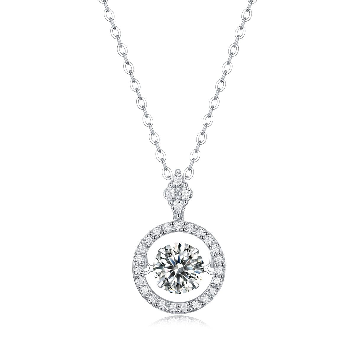 Touch - 1-carat Moissan diamond S925 sterling silver jewelry, fashionable and trendy jewelry, affordable diamond necklace pendant