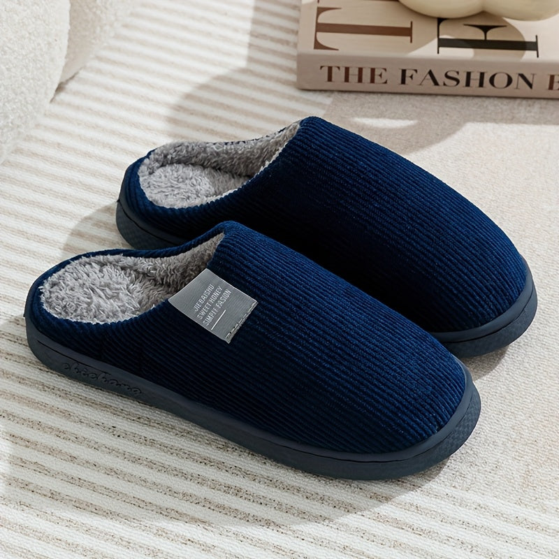 Couple's Warm Slippers for Women, Home Use in Spring, Autumn, and Winter, Non-Slip Thick-Soled Indoor Plush Slippers for Men and Women