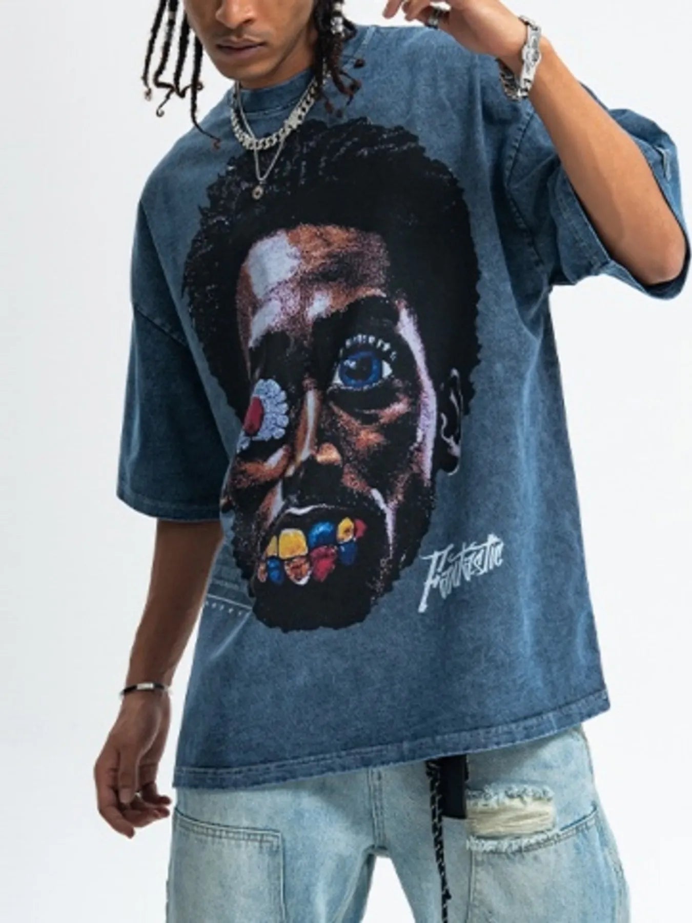 Men's Graphic Round Neck Short Sleeve T-Shirt