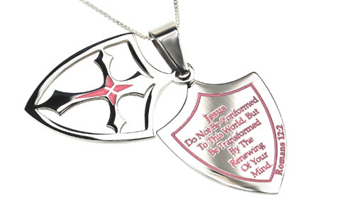 2 Piece Shield Cross Necklace