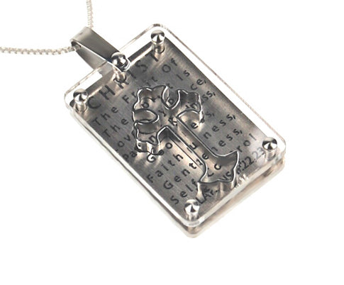 3D Shield Cross Necklace