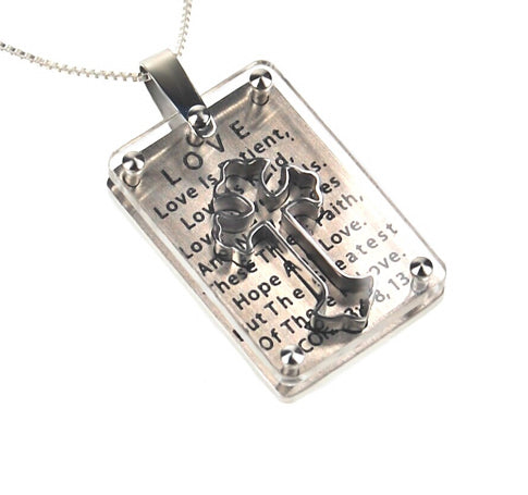 3D Shield Cross Necklace