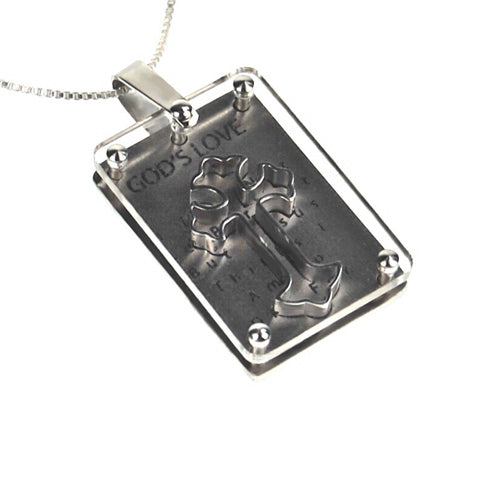 3D Shield Cross Necklace
