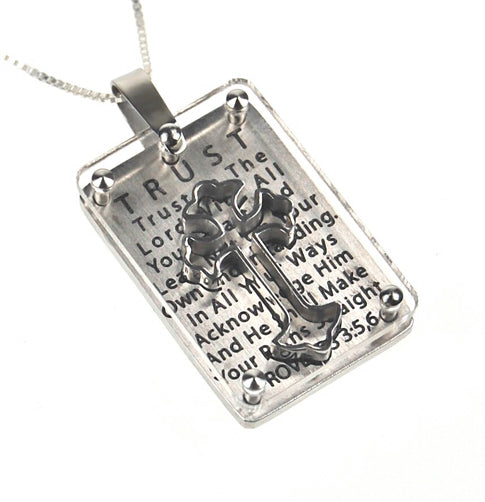 3D Shield Cross Necklace