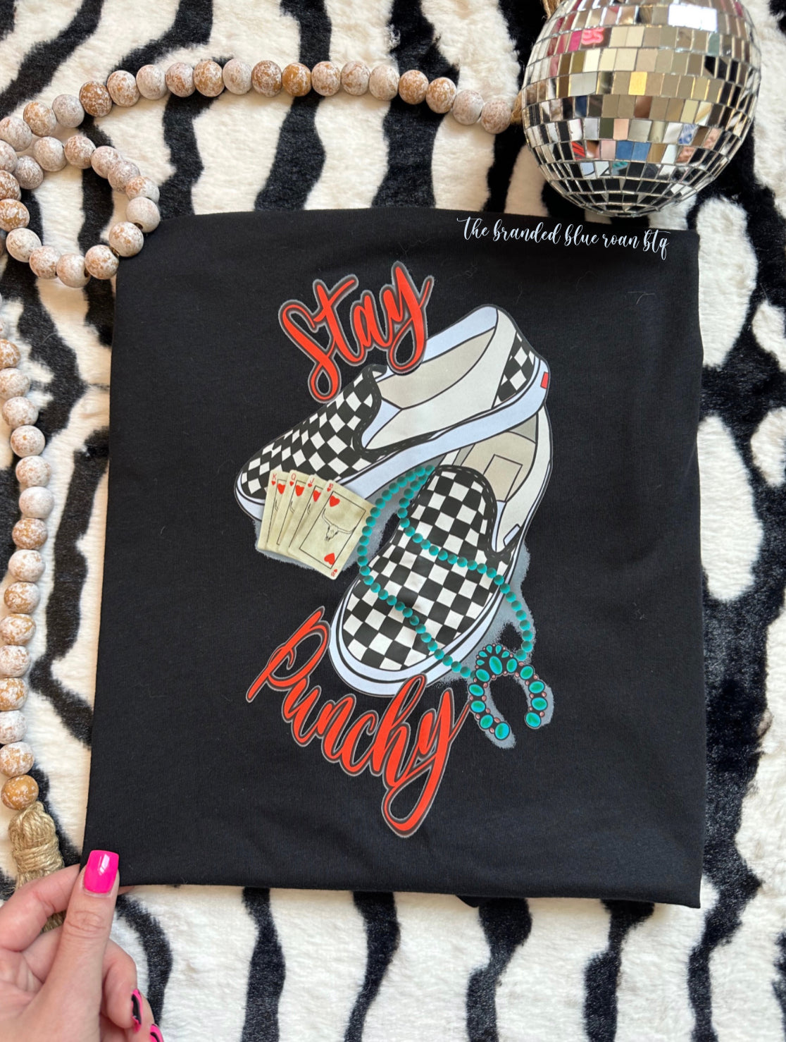 Stay Pun-chy Checkered shoes Tee