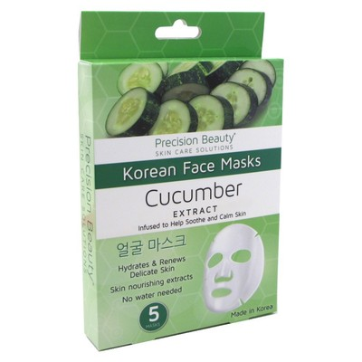 (2 Pack) Swissco Precision Beauty Korean Mask Cucumber 5 Count
