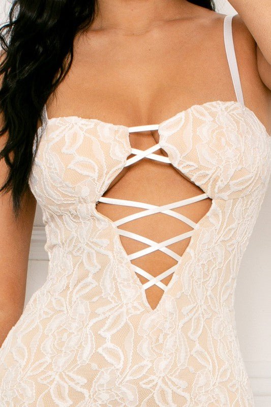 Jacklyn Lace Cutout Detail Bodycon Mini Dress