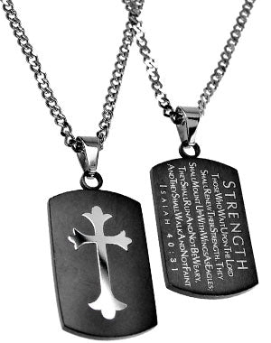 Black Shield Cross Necklace