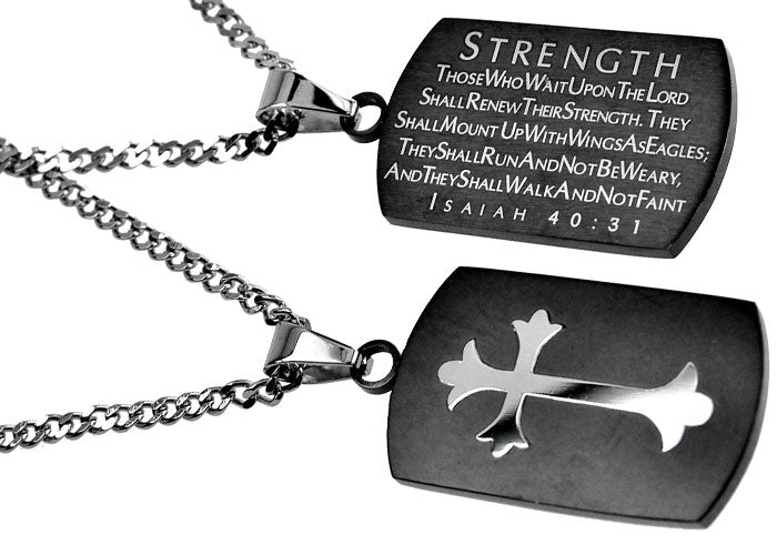 Black Shield Cross Necklace