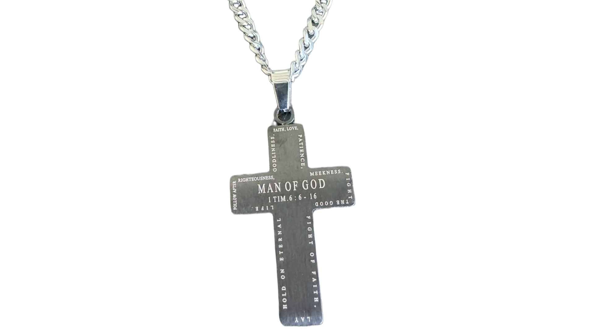 Black Thorn Cross Necklace