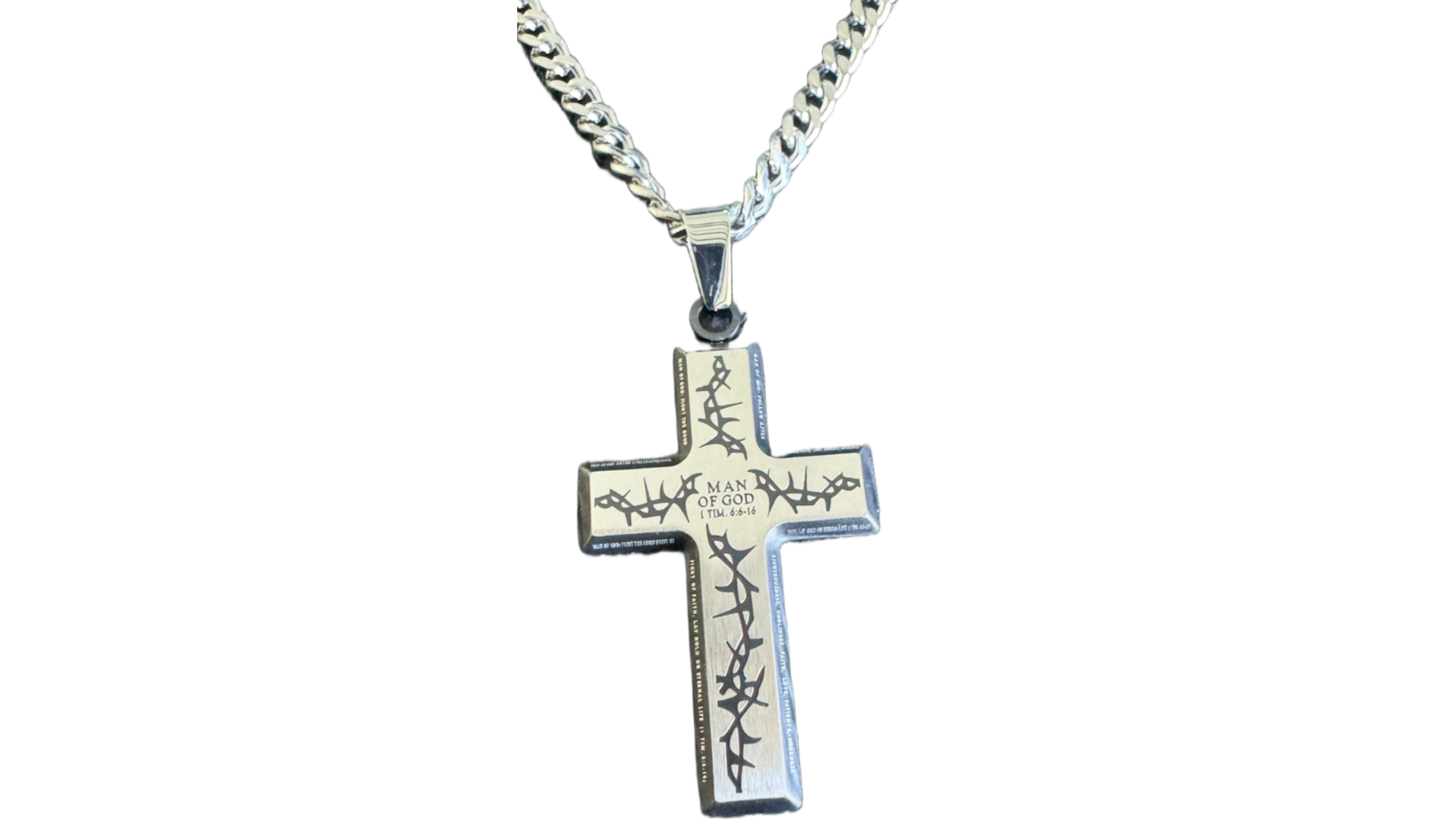 Black Thorn Cross Necklace