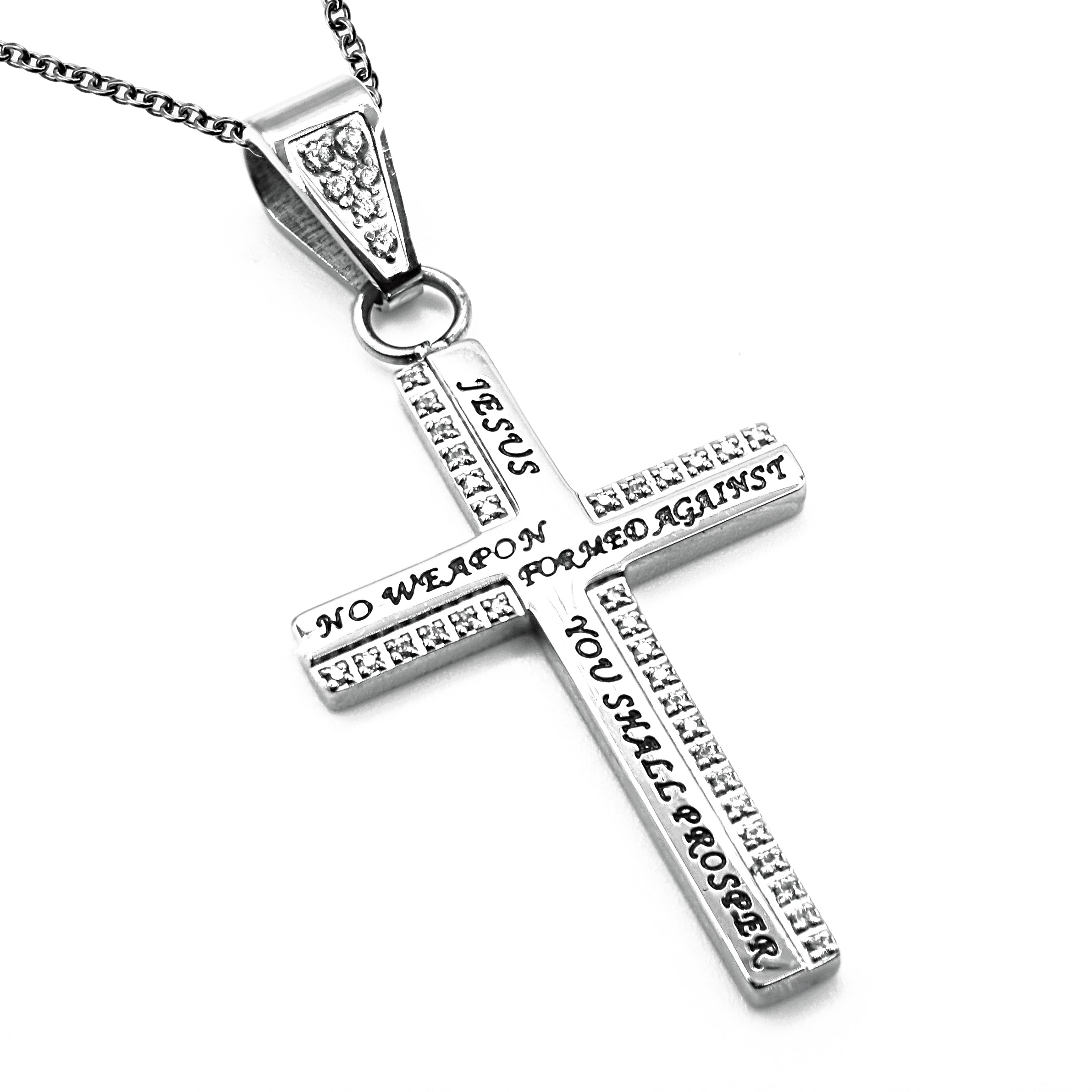 Women's CZ Cable Cross Necklace